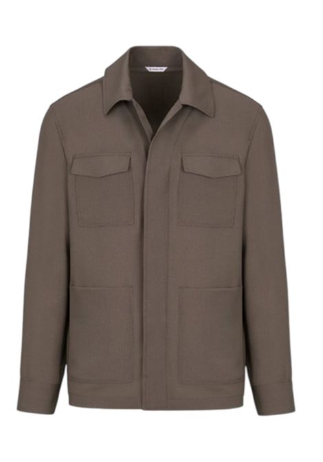 Overshirt fresco di lana stretch marrone MANUEL RITZ | Giacche | 4032G2458 26000029